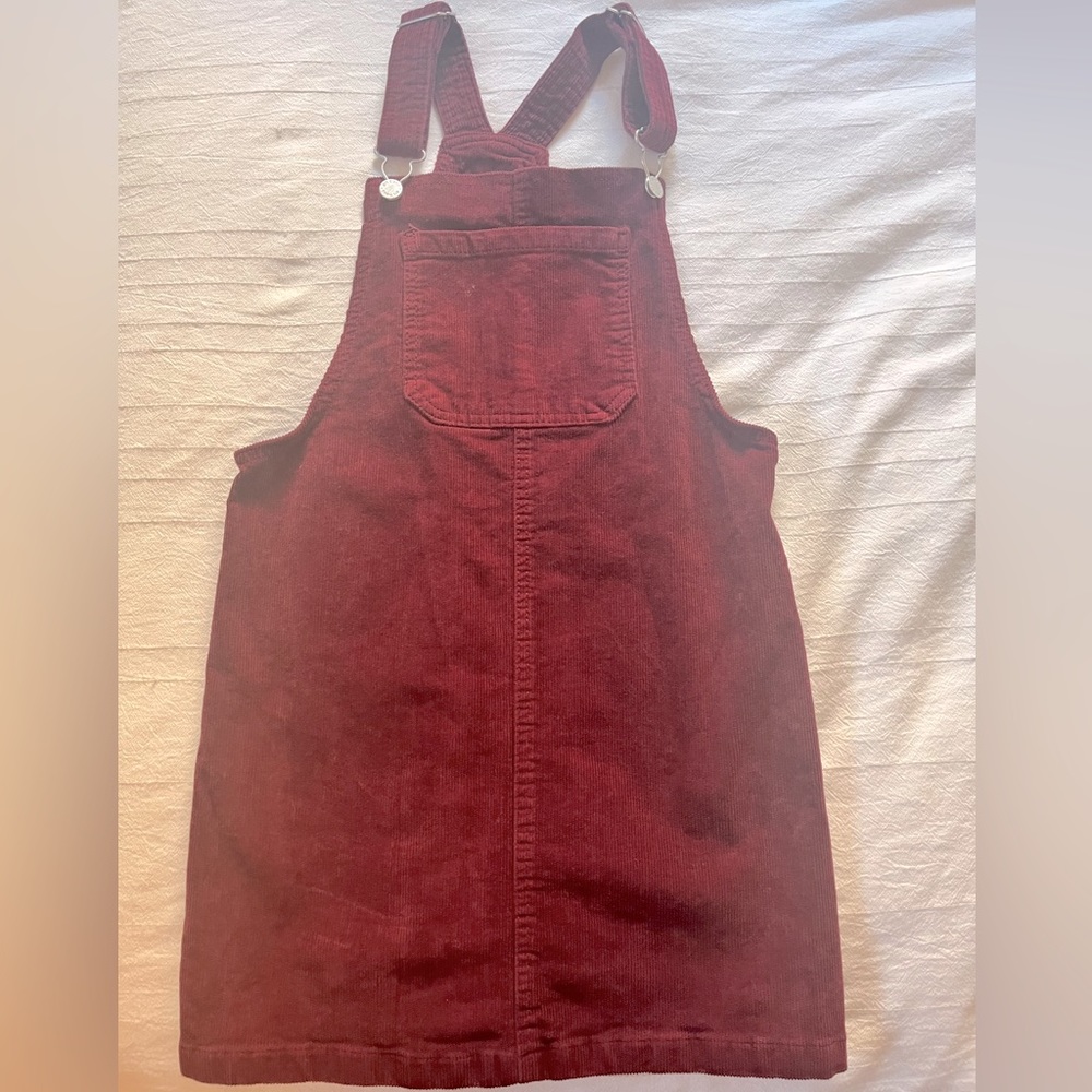 Cat and Jack corduroy overall dress burgundy size 10/12